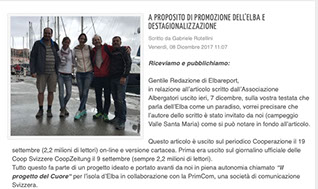 Ritaglio dell'articolo A proposito di promozione dell’Elba e destagionalizzazione
