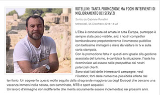 Ritaglio dell'articolo Rotellini: tanta promozione, ma pochi interventi di miglioramento dei servizi