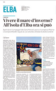 Ritaglio dell'articolo Vivere il mare d’inverno? All’isola d’Elba ora si può