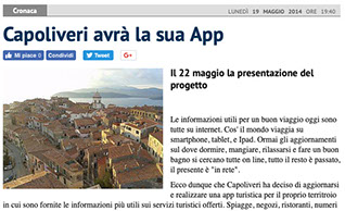 Ritaglio dell'articolo Capoliveri avrà la sua App