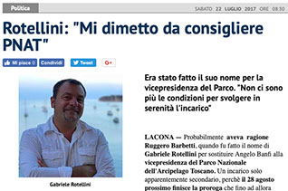 Ritaglio dell'articolo Rotellini: «Mi dimetto da consigliere PNAT»