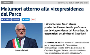 Ritaglio dell'articolo Malumori attorno alla vicepresidenza del Parco