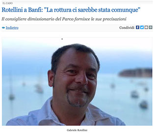 Ritaglio dell'articolo Rotellini a Banfi: «La rottura ci sarebbe stata comunque»